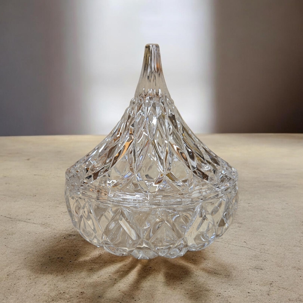 Godinger Shannon Crystal Hershey's Kiss Lidded Candy Dish Trinket Box